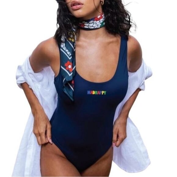 NWT Madhappy x Onia Rachel One Piece Swimsuit Navy Size Small